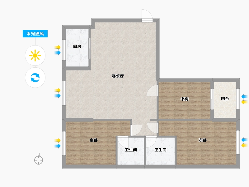 福建省-三明市-美伦·凯悦蓝山-100.00-户型库-采光通风