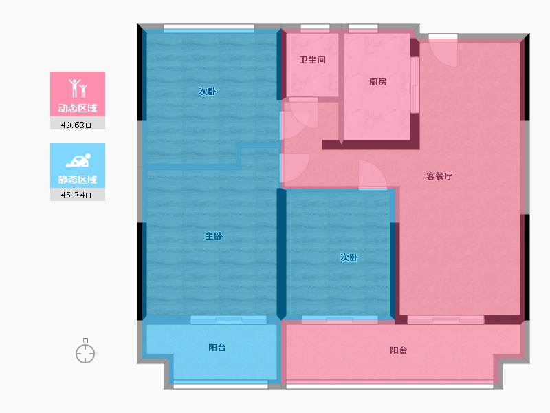 安徽省-阜阳市-丽丰凯旋门-85.00-户型库-动静分区