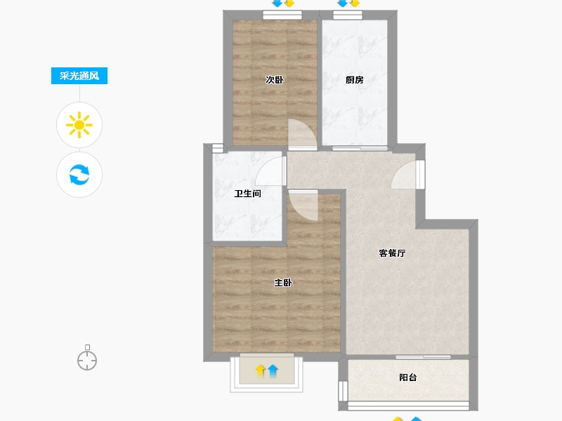 上海-上海市-高行绿洲-5期-55.00-户型库-采光通风