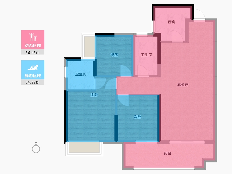 广西壮族自治区-贵港市-吾悦和府-87.08-户型库-动静分区