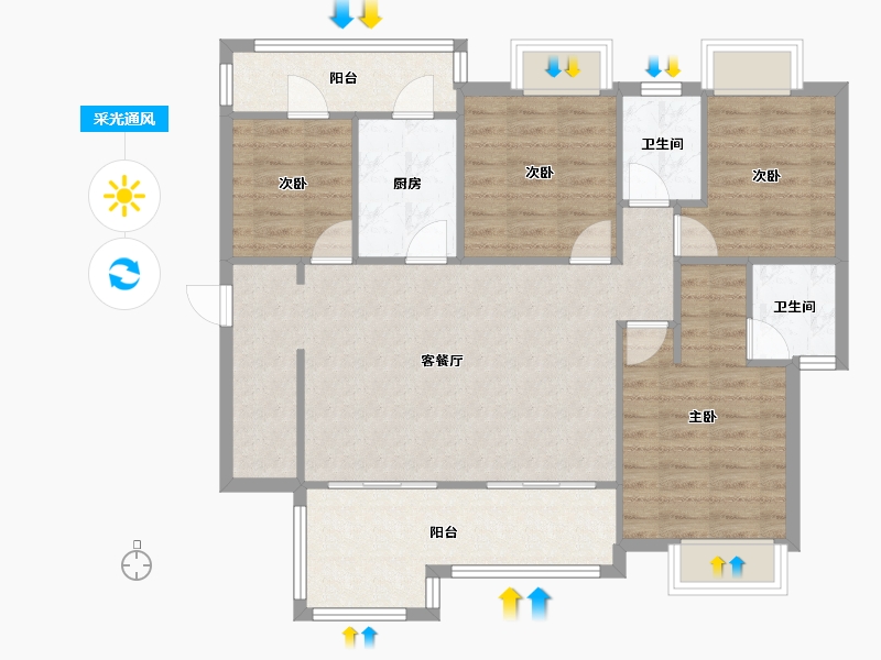 四川省-广安市-御溪湖畔-138.00-户型库-采光通风