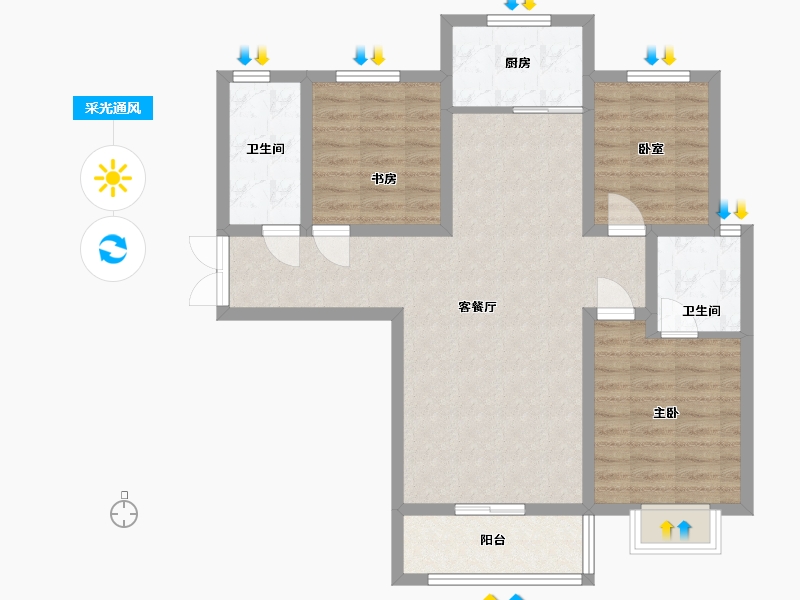 山西省-运城市-博雅瑞景华府-97.00-户型库-采光通风