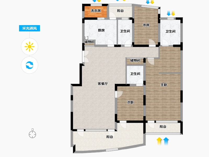 上海-上海市-天安花园-165.00-户型库-采光通风