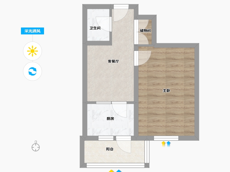 北京-北京市-展春园小区-36.30-户型库-采光通风