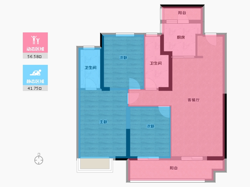 山东省-济宁市-幸福里嘉苑-87.60-户型库-动静分区