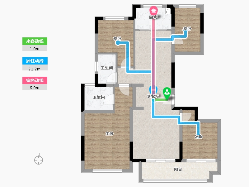 江苏省-淮安市-淮上院子-110.00-户型库-动静线