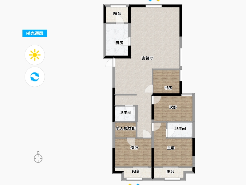 山东省-潍坊市-帝华城-121.18-户型库-采光通风