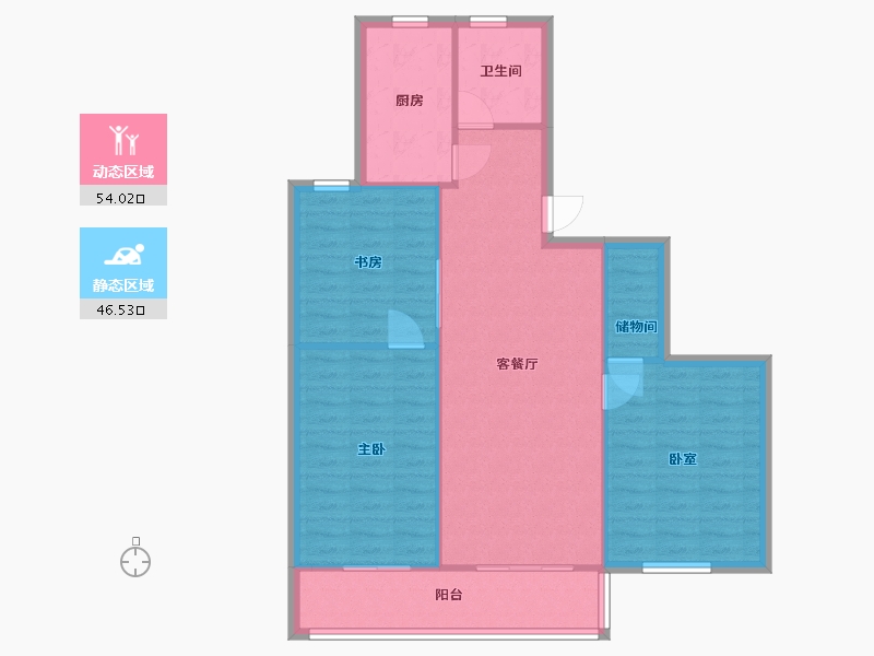 上海-上海市-东旺公寓-85.00-户型库-动静分区