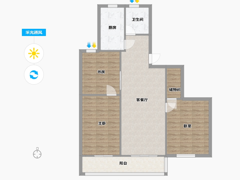 上海-上海市-东旺公寓-85.00-户型库-采光通风