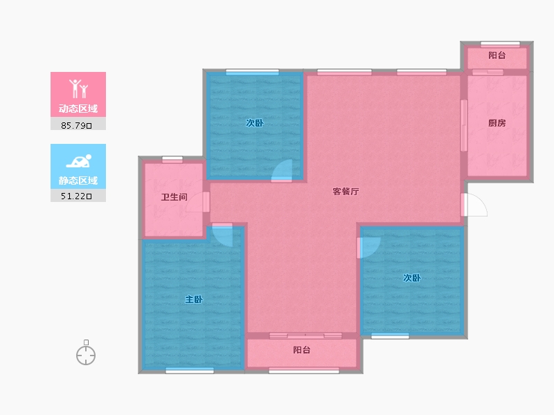 山东省-烟台市-万城澜郡-124.22-户型库-动静分区