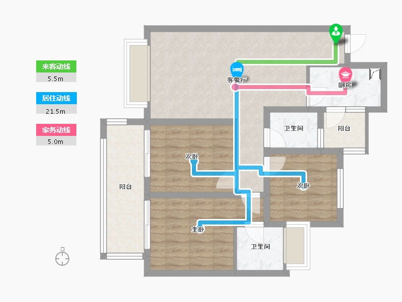 云南省-楚雄彝族自治州-万景.彝海学府-80.00-户型库-动静线