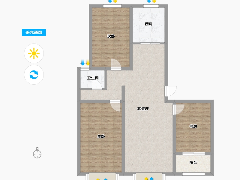 山东省-枣庄市-颐泽苑-118.00-户型库-采光通风