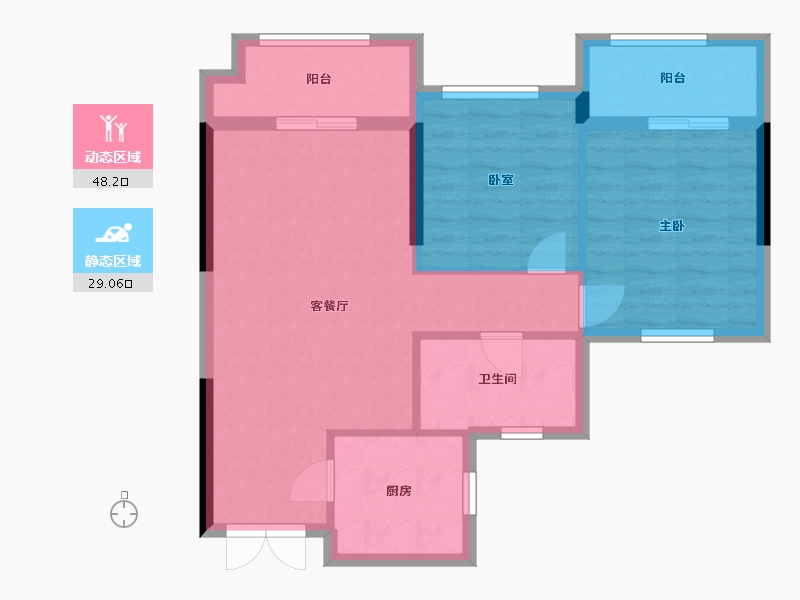 浙江省-衢州市-招贤里-70.00-户型库-动静分区