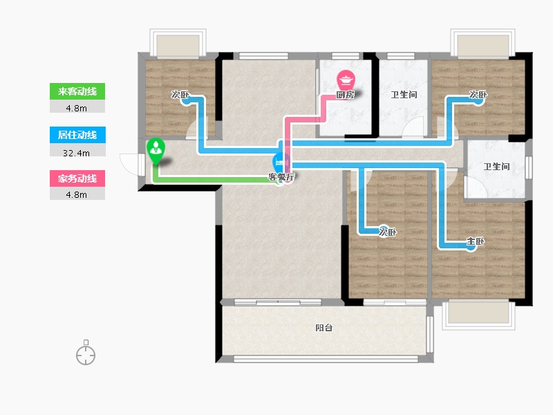 湖南省-永州市-吉瑞园-118.00-户型库-动静线