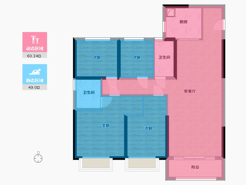 河北省-石家庄市-碧桂园-108.00-户型库-动静分区