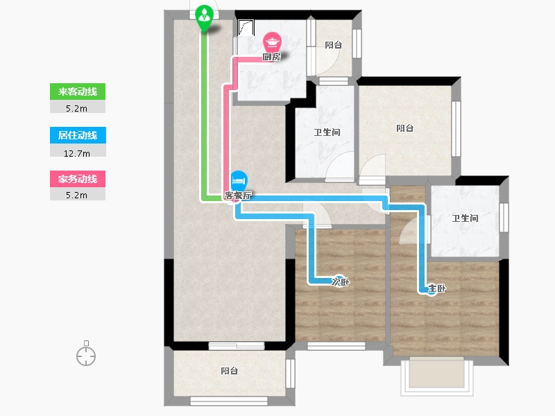 广东省-广州市-龙光玖御府-70.82-户型库-动静线