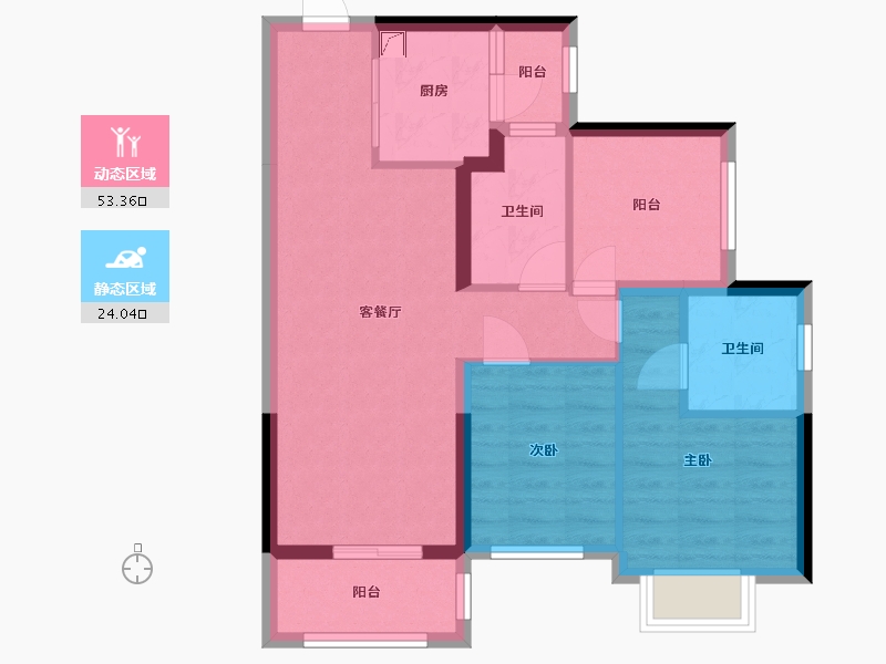 广东省-广州市-龙光玖御府-70.82-户型库-动静分区