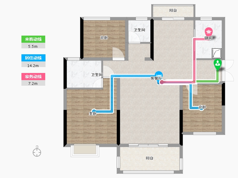 江西省-赣州市-贡江学府-126.30-户型库-动静线