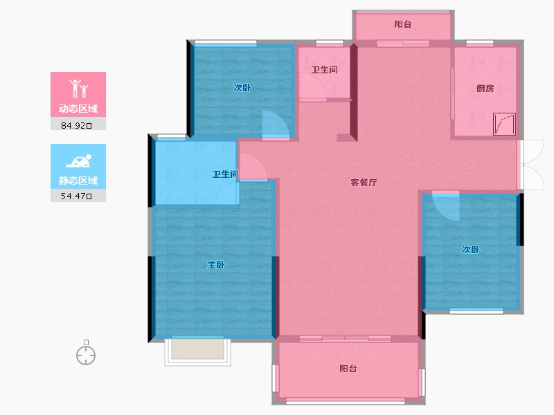 江西省-赣州市-贡江学府-126.30-户型库-动静分区