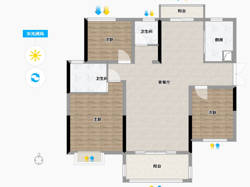 江西省-赣州市-贡江学府-126.30-户型库-采光通风