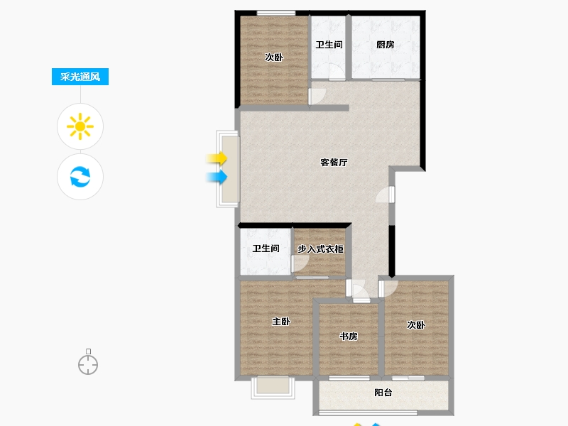 山西省-晋中市-西城小区-162.00-户型库-采光通风