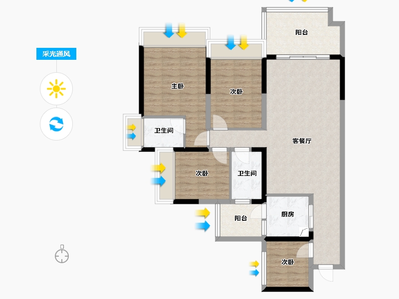 广东省-湛江市-公园一号(人民大道北)-100.94-户型库-采光通风