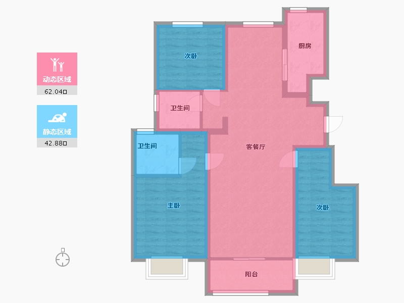 山东省-济南市-高铁熙水台-93.47-户型库-动静分区