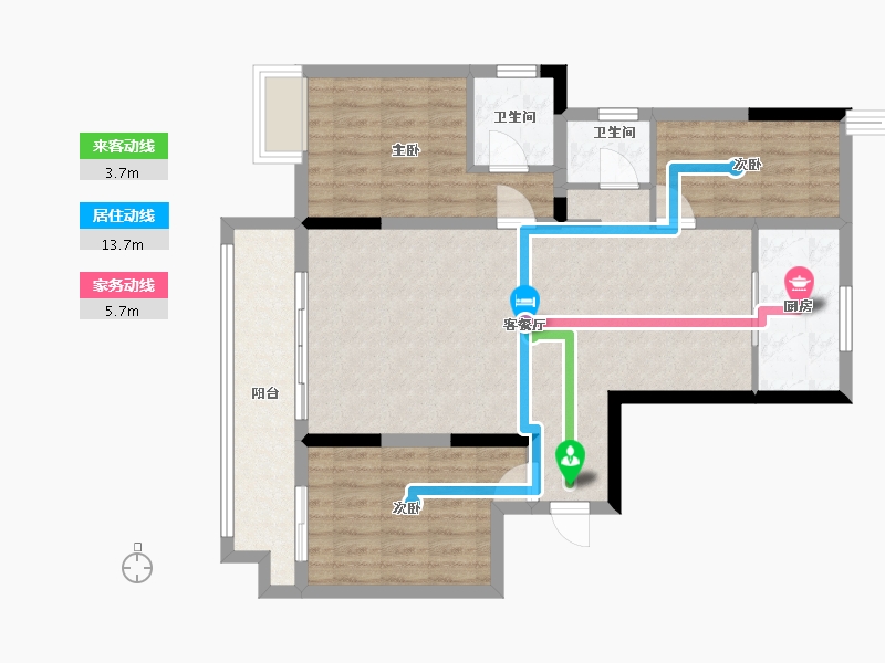 河南省-南阳市-花漾美郡-90.00-户型库-动静线