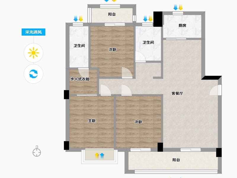 福建省-龙岩市-江南名府-93.00-户型库-采光通风