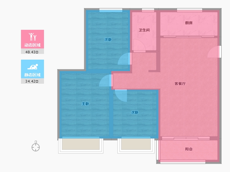 山东省-德州市-文鼎壹品原筑-90.00-户型库-动静分区