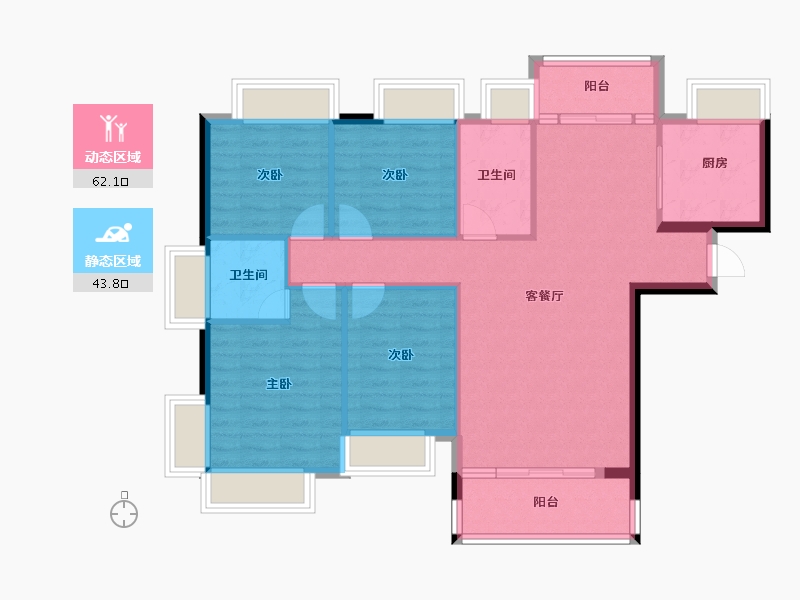 江西省-赣州市-蓉江首府-125.00-户型库-动静分区