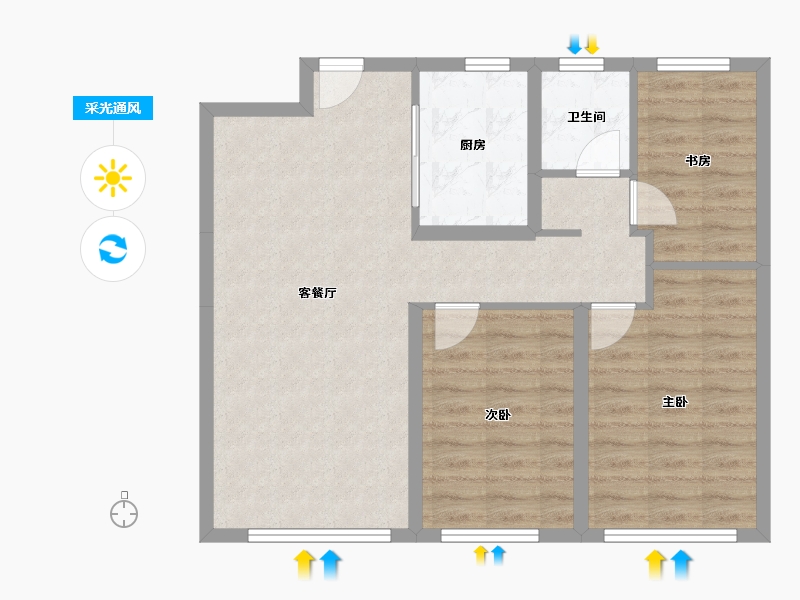 山东省-济南市-融创文旅城-85.00-户型库-采光通风