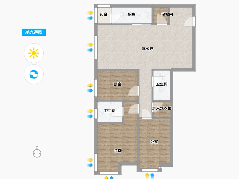 北京-北京市-财富东方-129.00-户型库-采光通风