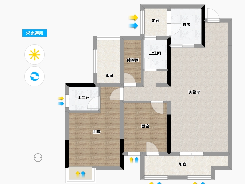 四川省-巴中市-印江洲-102.00-户型库-采光通风