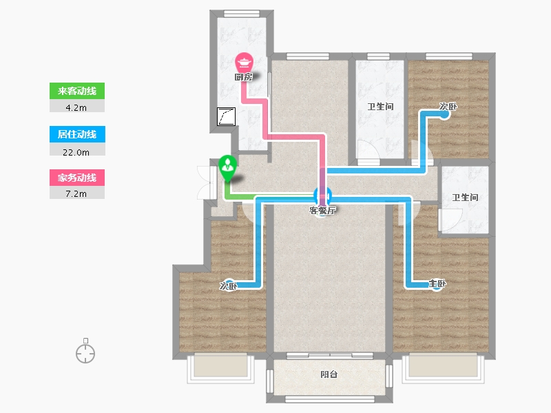 吉林省-松原市-鸿盛国际-116.00-户型库-动静线