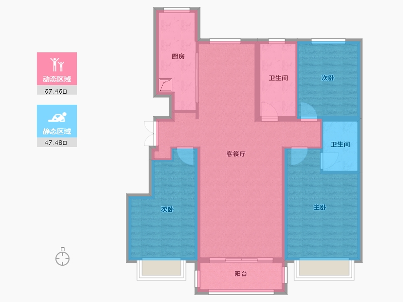 吉林省-松原市-鸿盛国际-116.00-户型库-动静分区