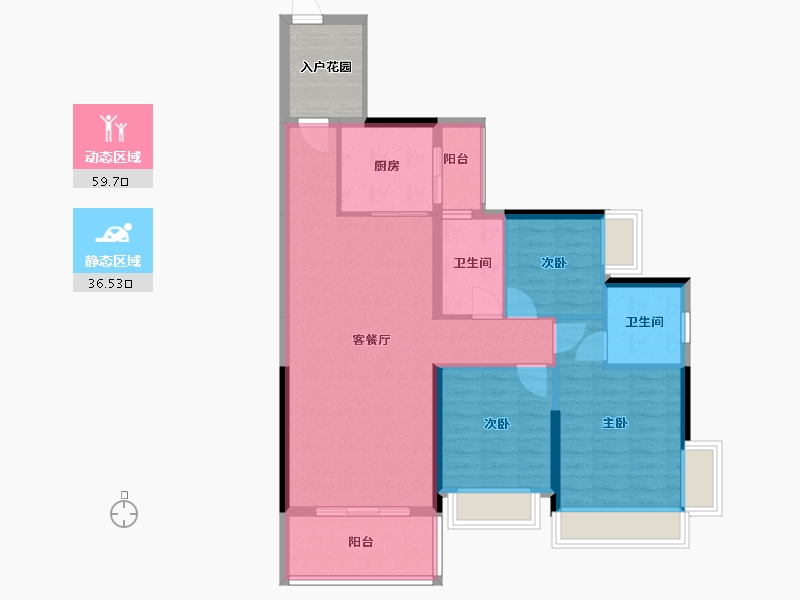 湖南省-郴州市-君泰尚金府-110.00-户型库-动静分区