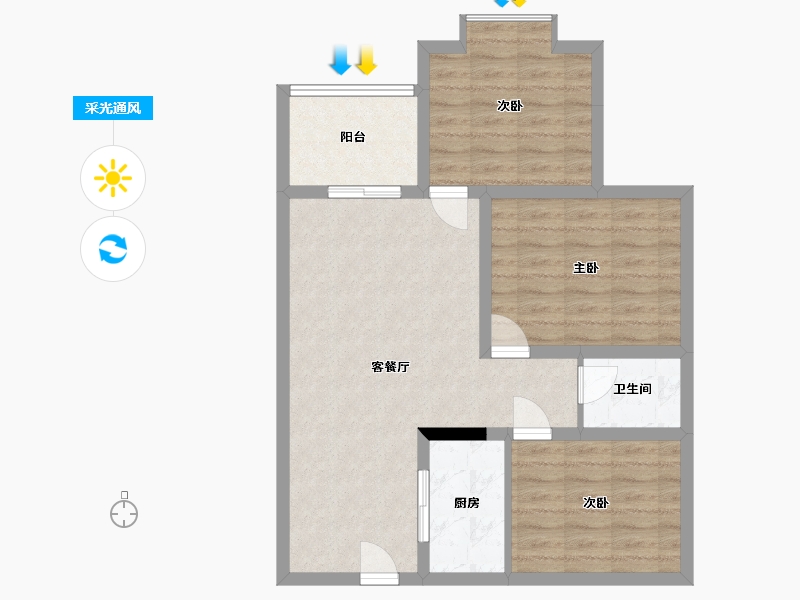 重庆-重庆市-世纪佳园-90.00-户型库-采光通风