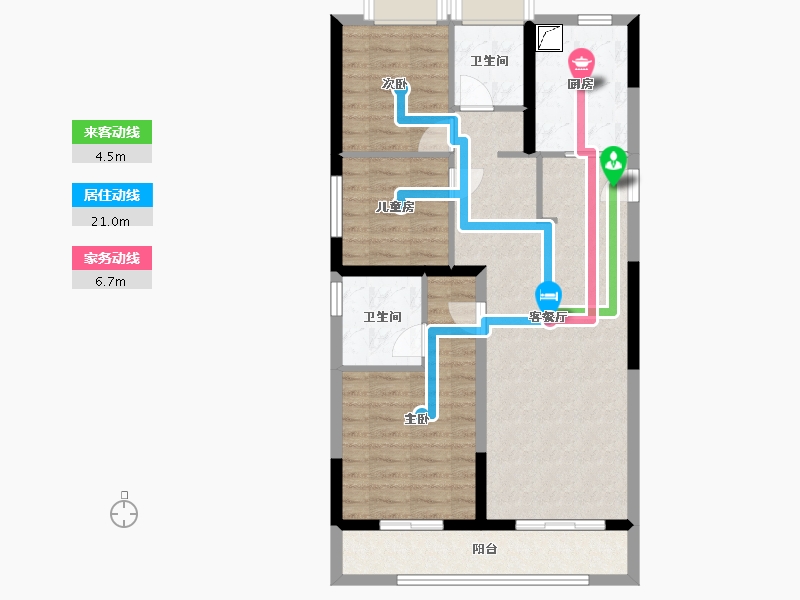 湖北省-武汉市-绿城桂语朝阳-89.00-户型库-动静线