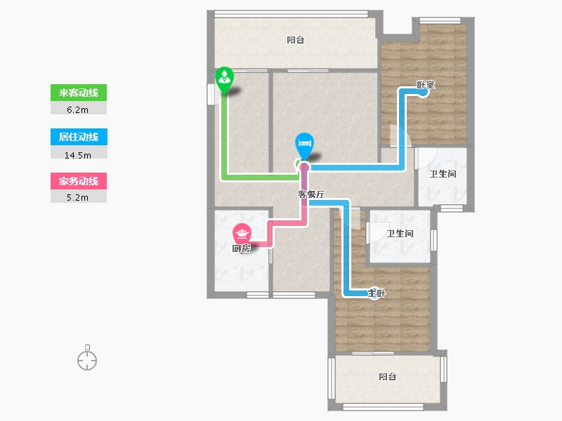 海南省-海口市-中弘西岸首府-北园-88.00-户型库-动静线