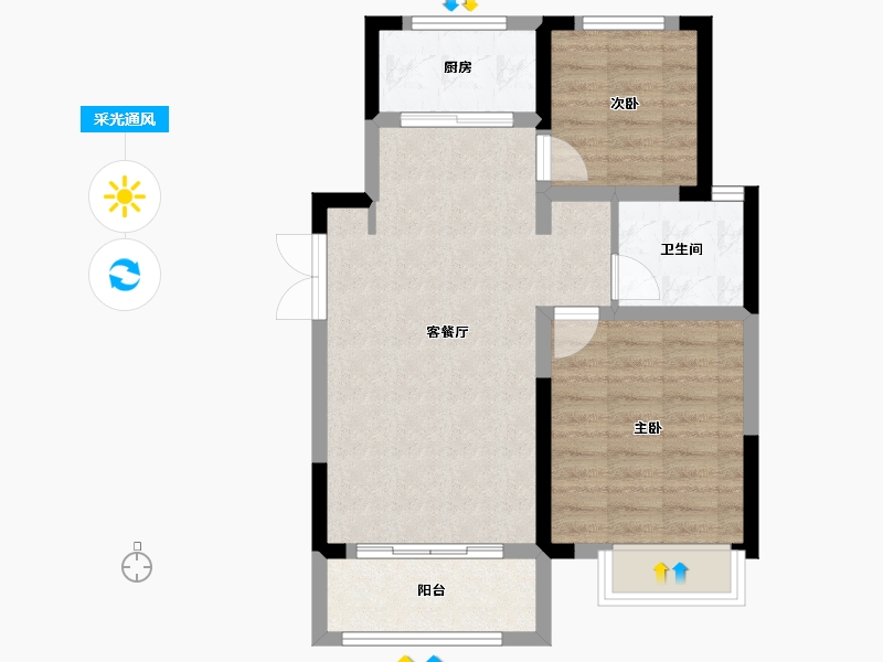 河南省-商丘市-神火。观湖郡-67.00-户型库-采光通风