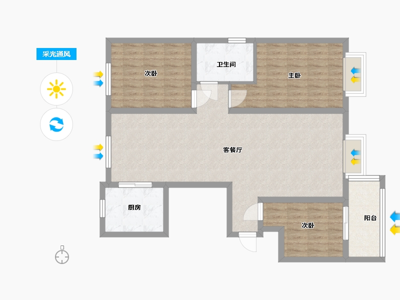 山东省-淄博市-紫御城-93.30-户型库-采光通风