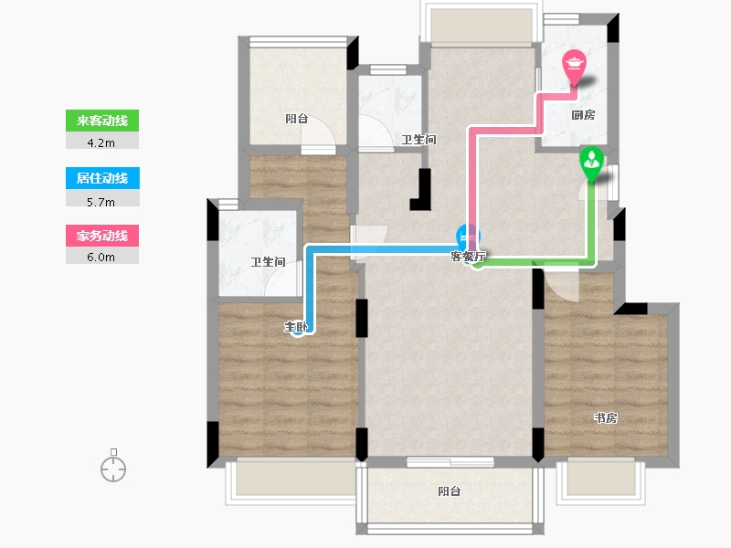 广西壮族自治区-柳州市-龙光莲花悦府-85.00-户型库-动静线