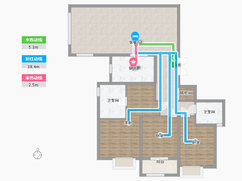 浙江省-温州市-万科翡翠心湖-121.73-户型库-动静线