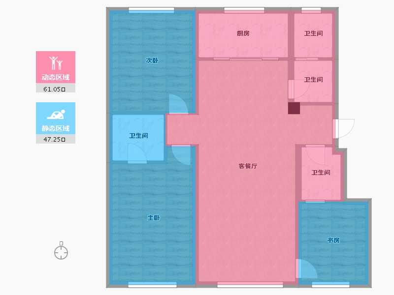 辽宁省-盘锦市-林海景天林翠苑-104.96-户型库-动静分区