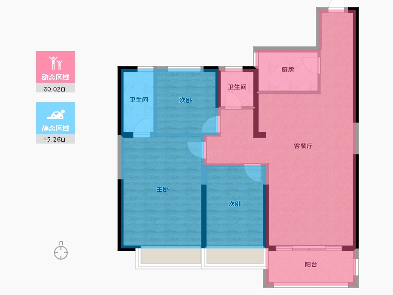 河南省-郑州市-亚星双河居-94.73-户型库-动静分区