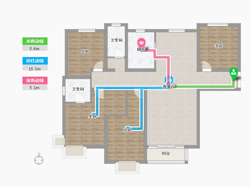 甘肃省-定西市-览山国际-135.60-户型库-动静线