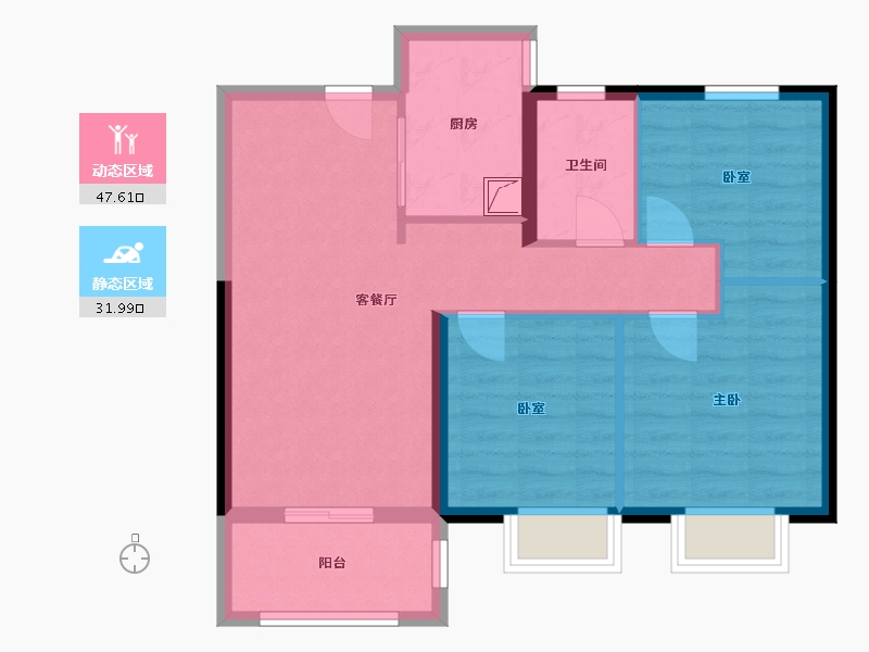 河北省-邢台市-美的时代城-81.90-户型库-动静分区