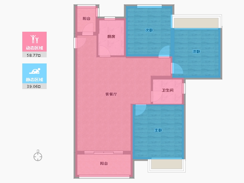 安徽省-芜湖市-信德悦城-88.00-户型库-动静分区