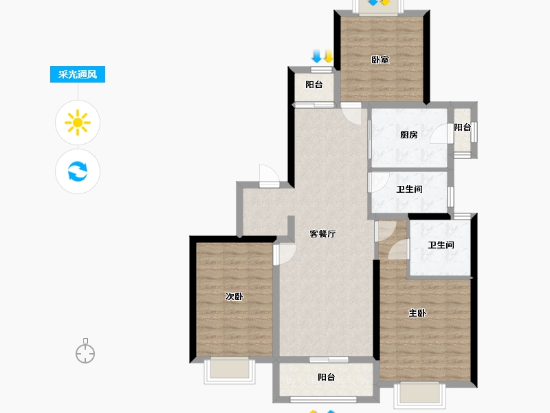 上海-上海市-中皇外滩锦源-103.00-户型库-采光通风